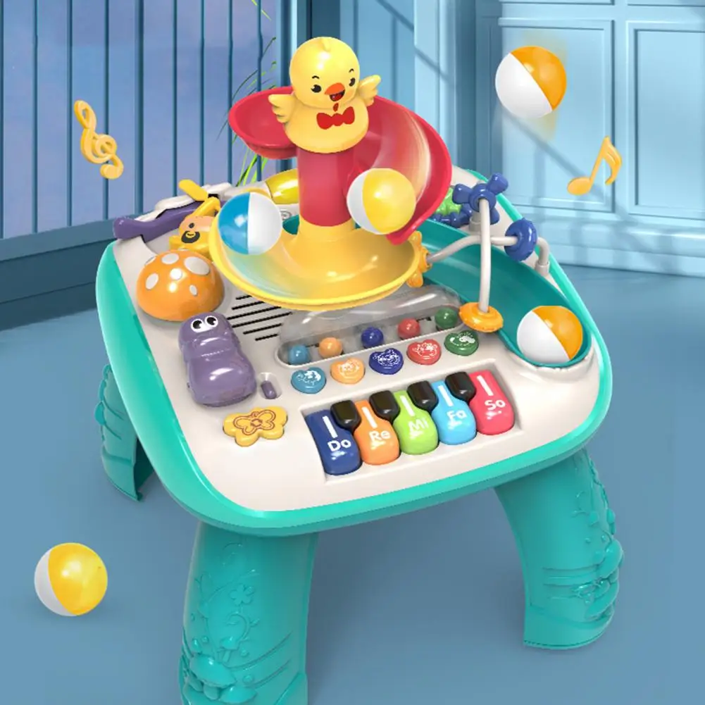 Learning Toy Educational Baby Activity Table with Piano Ball Slide Musical Instruments for 1-3 Year Old for Boys for Early 2