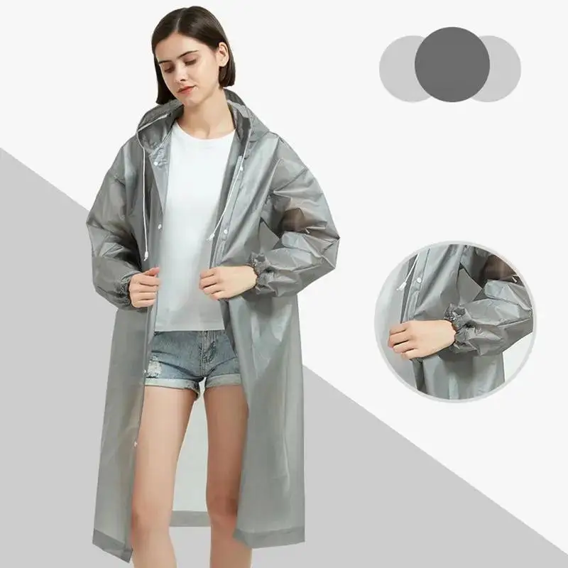 Children Adult Waterproof Raincoat Reuseable EVA Rain Poncho For Kids Girls Women Transparent Clear Rainwear Suit For Student raincoat poncho