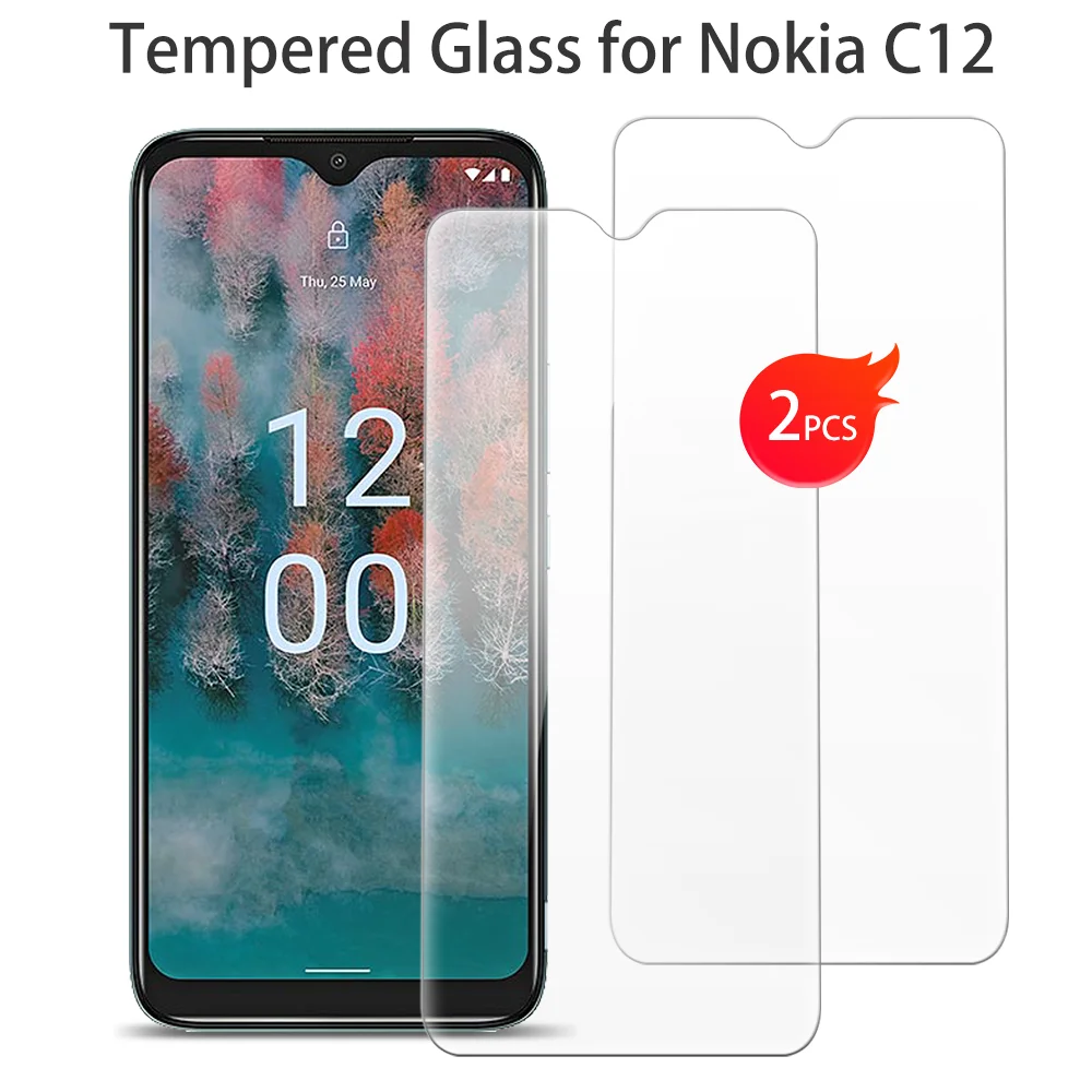 

For Nokia C12 Tempered Glass Protective ON Nokia C12 6.3 Inch Screen Protector Smart Phone Cover Film