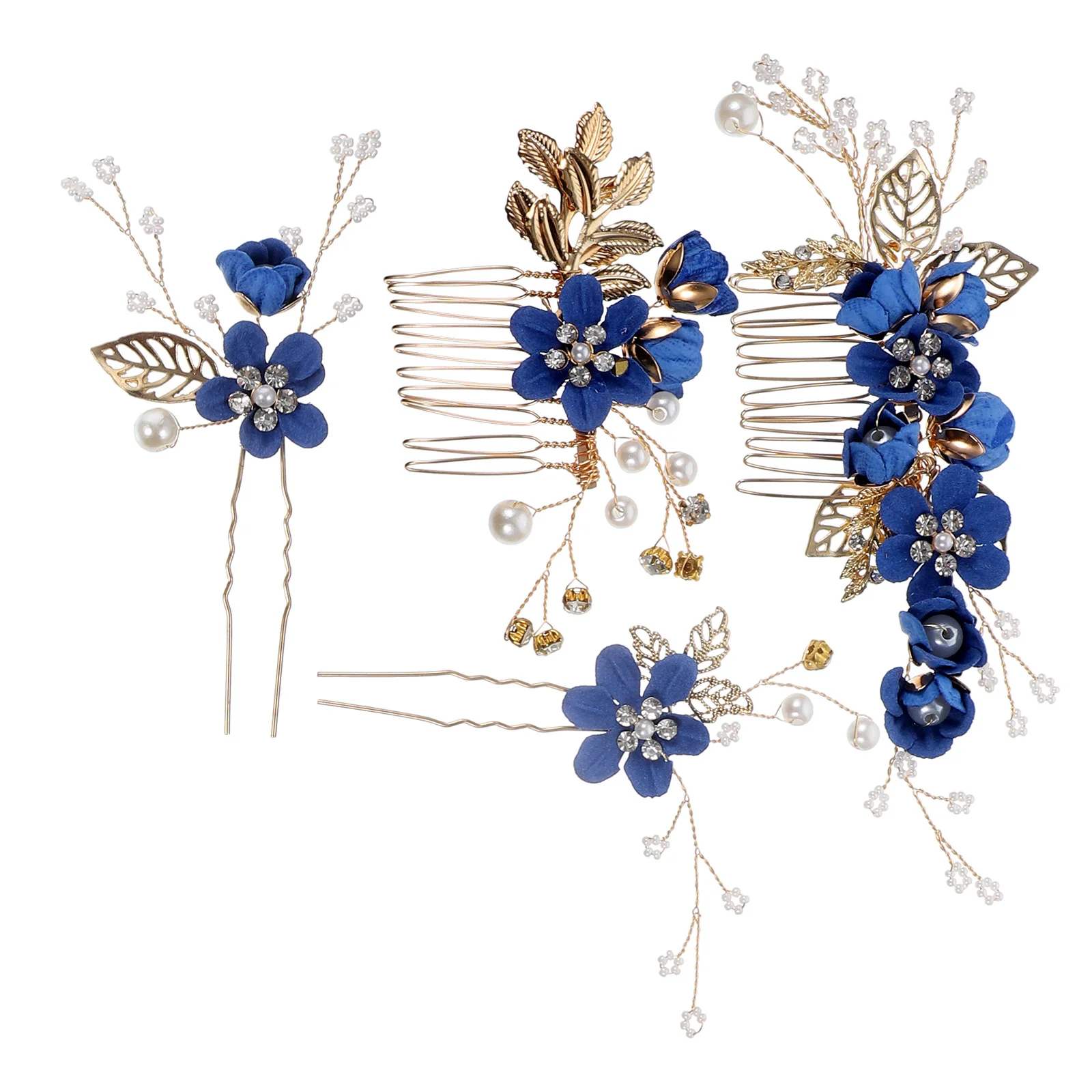 

1 Set Wedding Rhinestone Flower Fake Pearl Hair Comb Bridal Hair Pin Hair Accessories