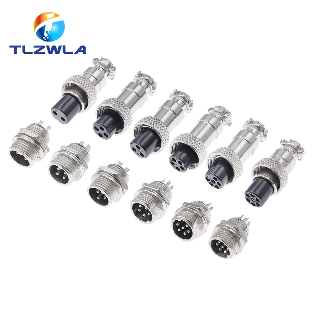 Wire Connector Terminals Wire Connector Electrical Connectors Electrical Connector Cable Connector 1Set GX12 2/3/4/5/6/7 Pin Male + Female 12mm L88-93 Circular Aviation Socket Plug Wire Panel Connector with Plastic Cap Lid