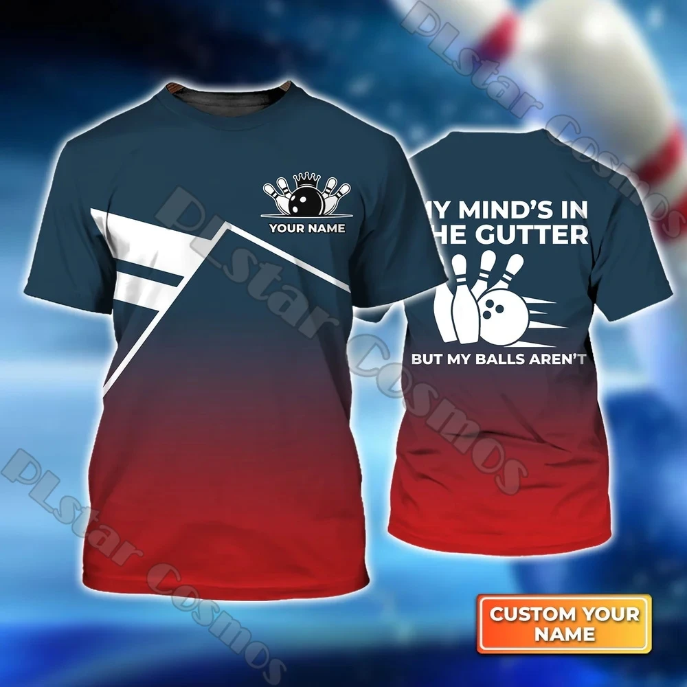 Sommer Neueste Herren t-shirt Angepasst Name Bowling Spieler 3D All Over Gedruckt Unisex Casual T-shirt Geschenk Für Bowling Liebhaber DW204 – Detail 17