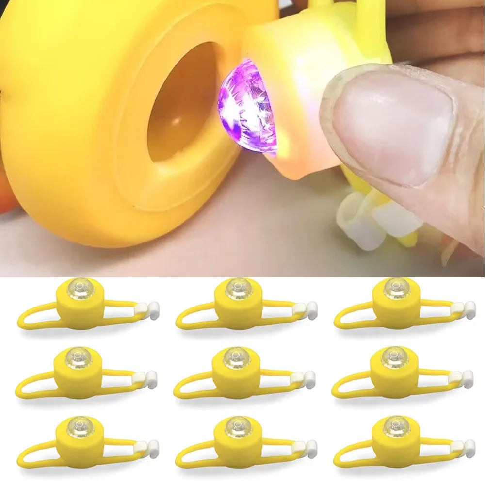 5/10/15/20pcs Light Straps For Yellow Small Bike Duck Bicycle bell Duck Ducky Bicycle Airscrew Helmet Wind Motor Riding Lights Bicycle Accessories