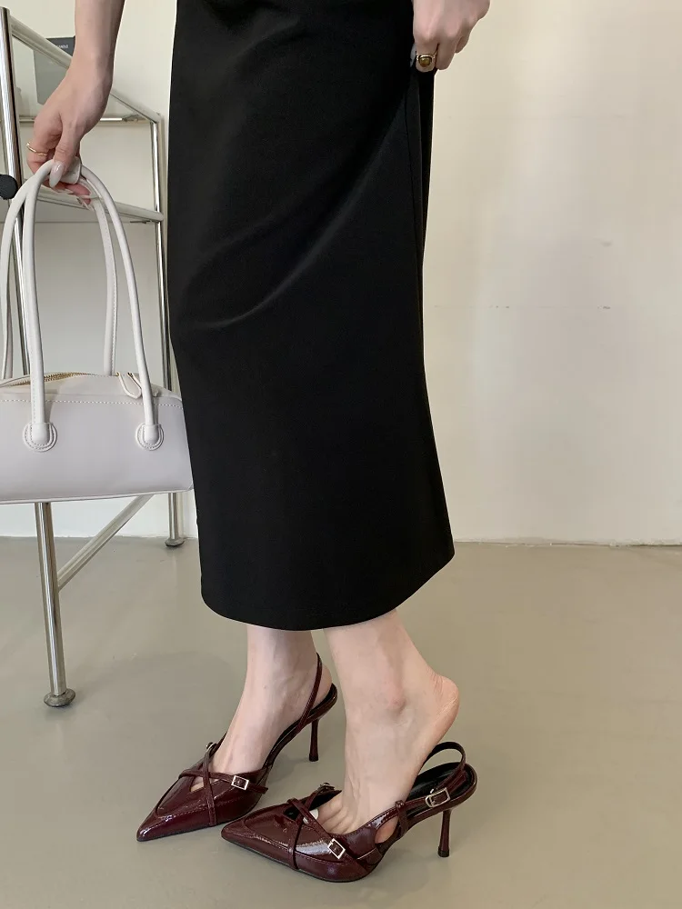 New Design Sexy Buckle Strap Women Pumps Elegant Pointed Toe Thin High Heels Banquet Party Slingback Shoes S477ec2f6379d446eb8ccf8d43d33f566N