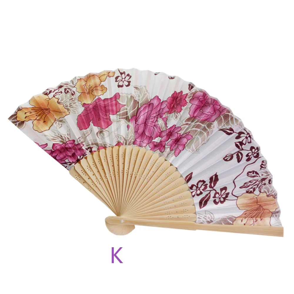 Vintage  Folding Hand Held Flower Fan Chinese Dance Party Pocket Gifts 6