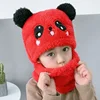 Winter Children's Hat Warm Caps for Kids Girls Boys Winter Hat+scarf One Piece Cute Warm Ear Protection Baby Bucket Hat 3