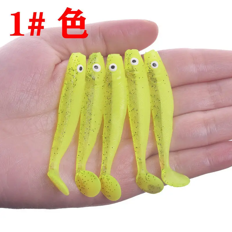 10pcs/Lot 3D Eyes Soft Fishing Lure Silicone Worms Bait Artificial