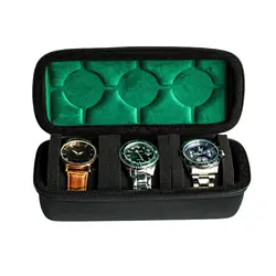 Deluxe Travel Watch Case: Premium 3 - Slot Organizer with Anti - Move Cushions - 3 slots