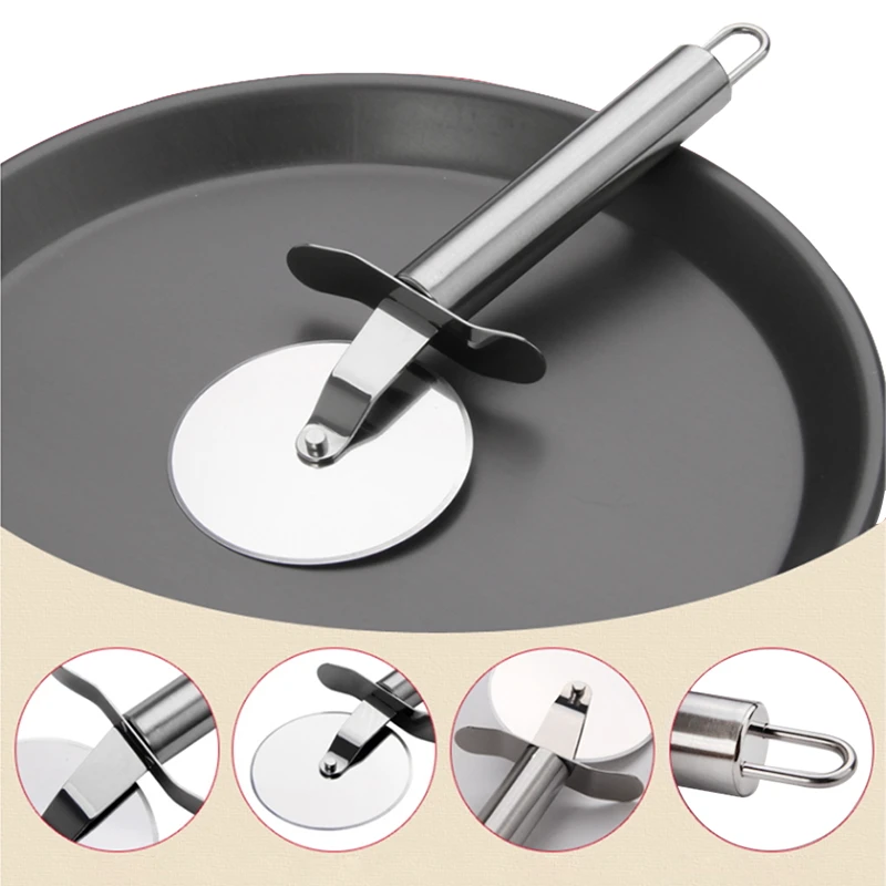 Stainless Steel Pizza Wheels Cutter Round Pizza divider & Knife Pastry Pasta Dough Kitchen Tools Baking Cutting Tools pizza cutter roller cutter pizza knife