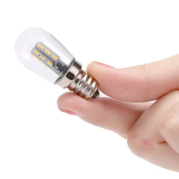 LED 전구 E12 LED 고휘도 유리 쉐이드 램프, 순수 온백색 조명, 재봉틀 냉장고용, 220V