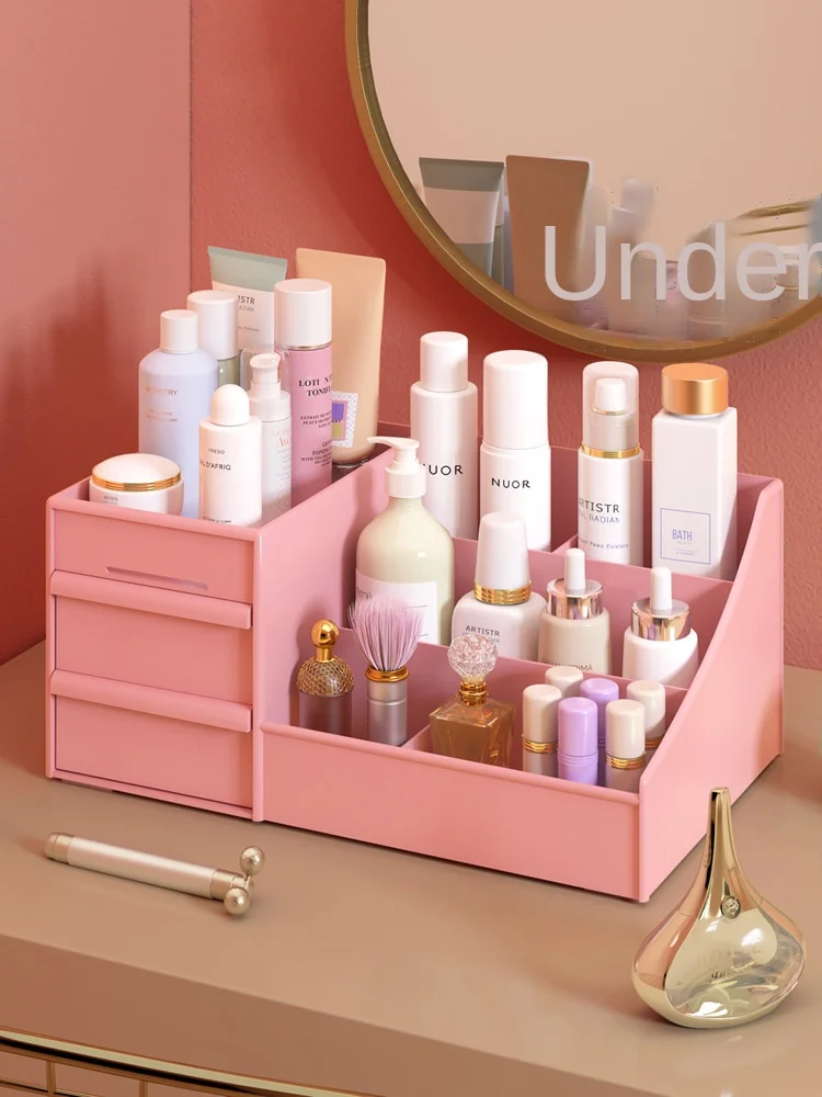 Cosmetics Storage Box Large Capacity Household Desk Finishing Dresser Lipstick Skin Care Products Rack | Дом и сад