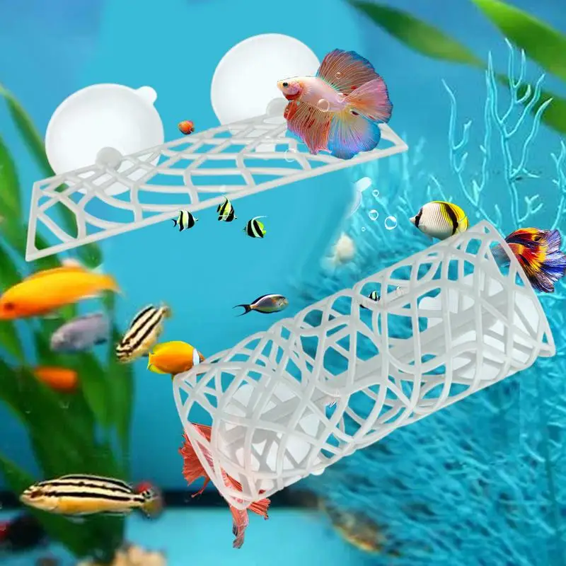 Fish Guppy Tank Shrimp Shelter Hollow Tunnel Swim Tube for Betta Decorative Space Saving Betta Hammock Fish Tank Accessories