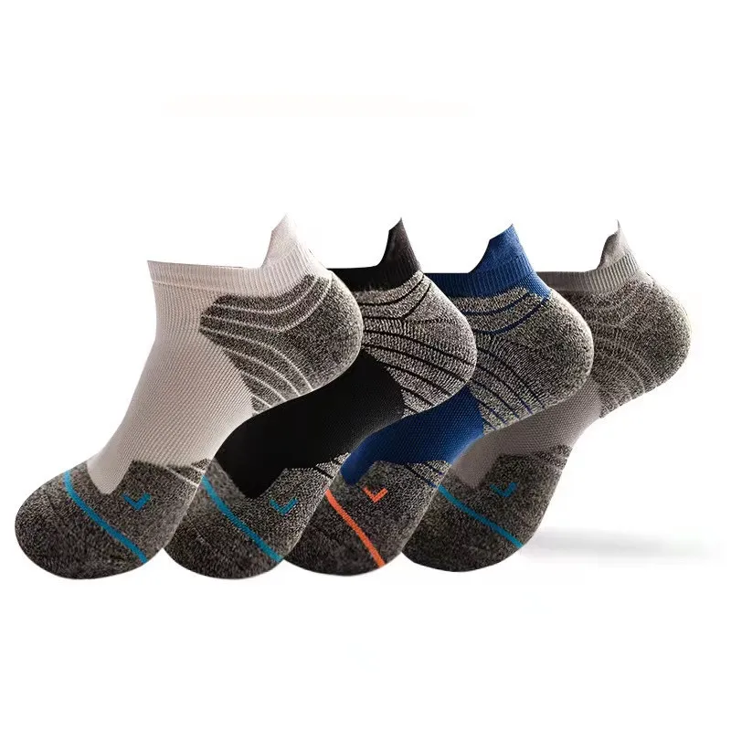 

1Pair Men's Short Socks Towel Bottom Professional Basketball Socks Elite Sports Outdoor Running Cotton Spring and Summer