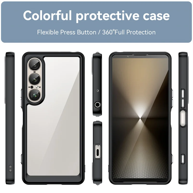Transparent Colorful TPU Protective Phone Case Cover