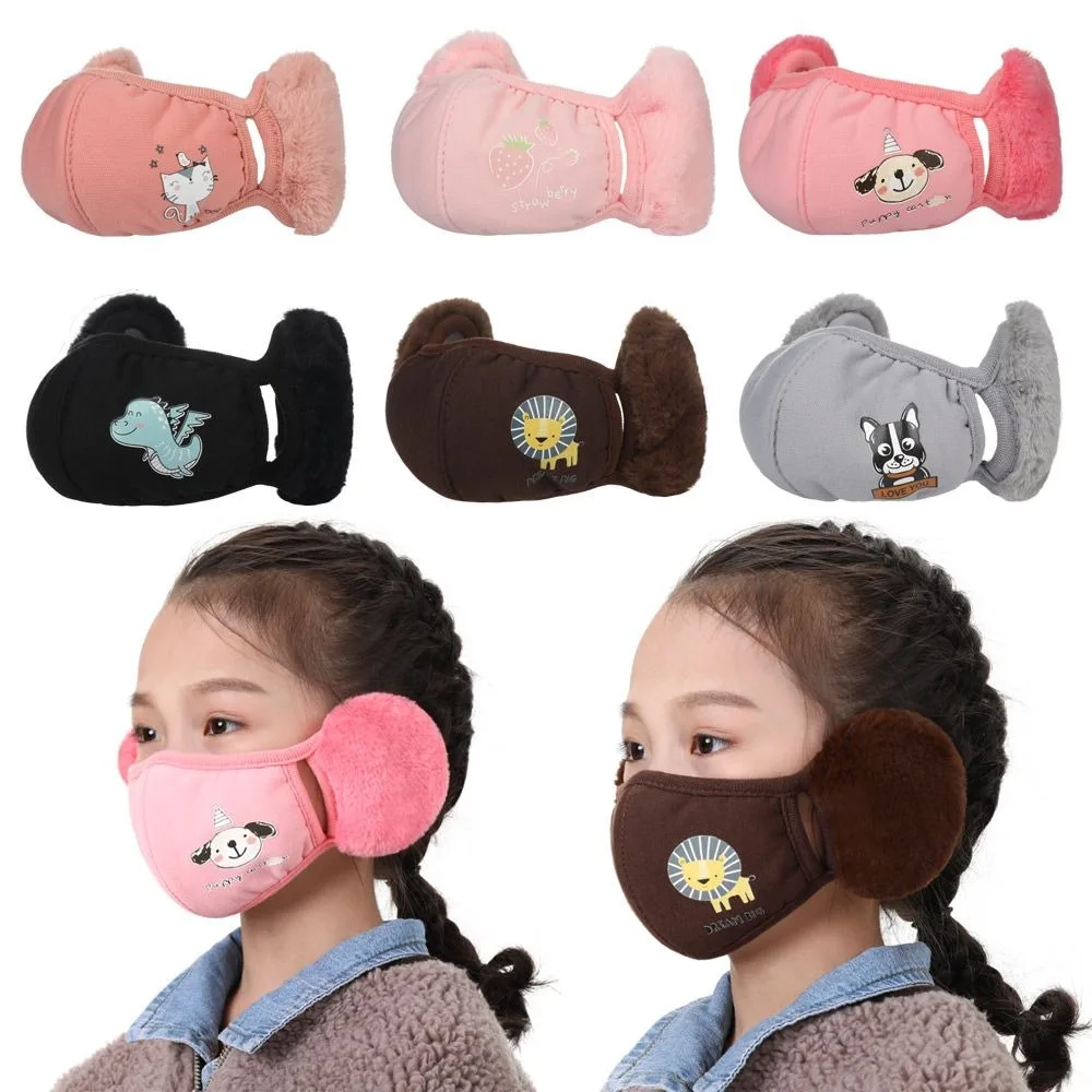 Fashion Breathable Children's Earmuffs Cold-proof Windproof Winter Warm Masks Children Accessories Earlap Mouth Cover Cycling