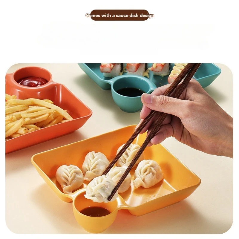 Japanese Style Serving Plates with Divided Sections for Dipping Sauces and Snacks