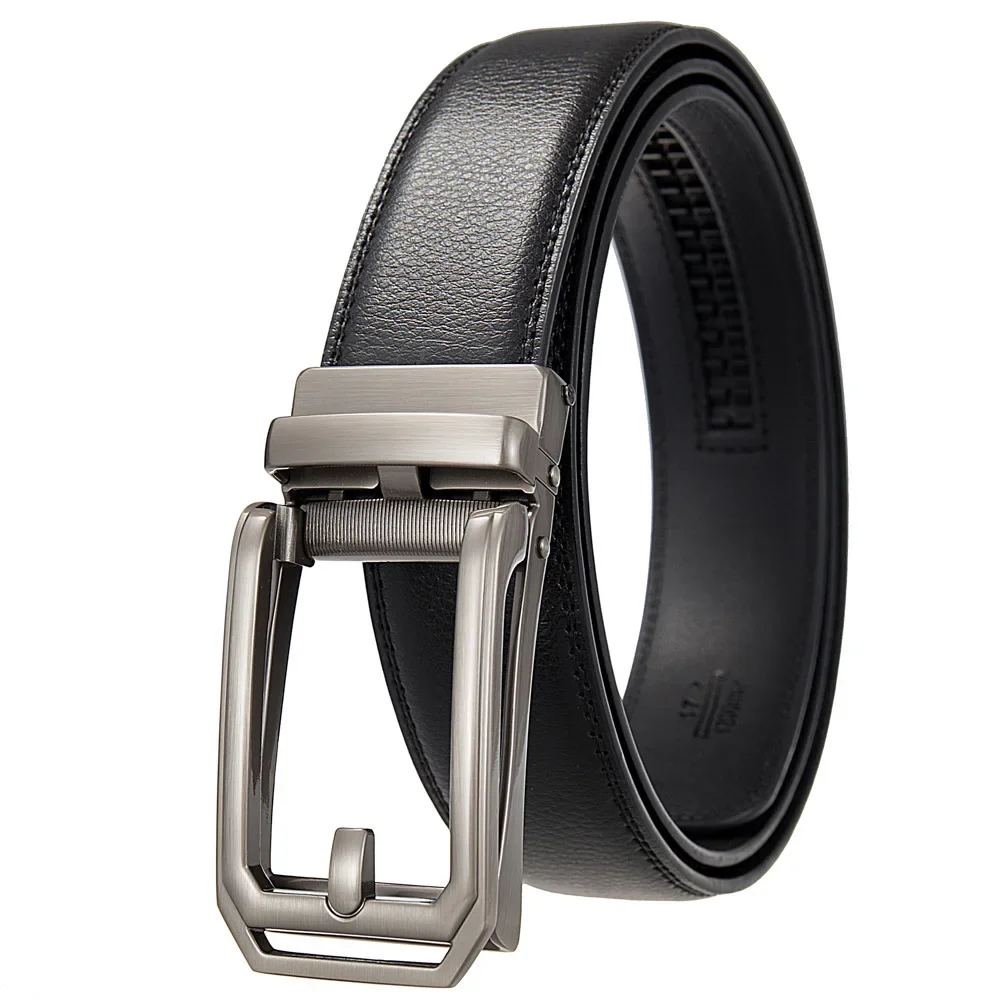 

Ремень мужской из воловьей кожи, с автоматической пряжкой, шириной 3,5 см