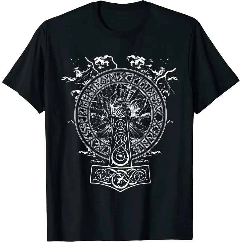 

RISE - HAMMER OF THOR - Norse Mythology Men T-Shirt Short Sleeve Casual 100% Cotton O-Neck Summer Shirt
