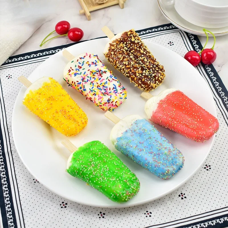 1pc/lot Simulation Ice Cream Fake Handmade Popsicle Model Photography Food Props Small Sweet Shop Decoration Ornaments Supplies food model,food photography props,fake food prank toys