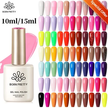 BORN PRETTY Smalto per unghie gel nudo rosa rosso Colore gelatina Semi permanente Soak Off UV LED Vernice Design 6/7/10/15ml Forniture per unghie 1