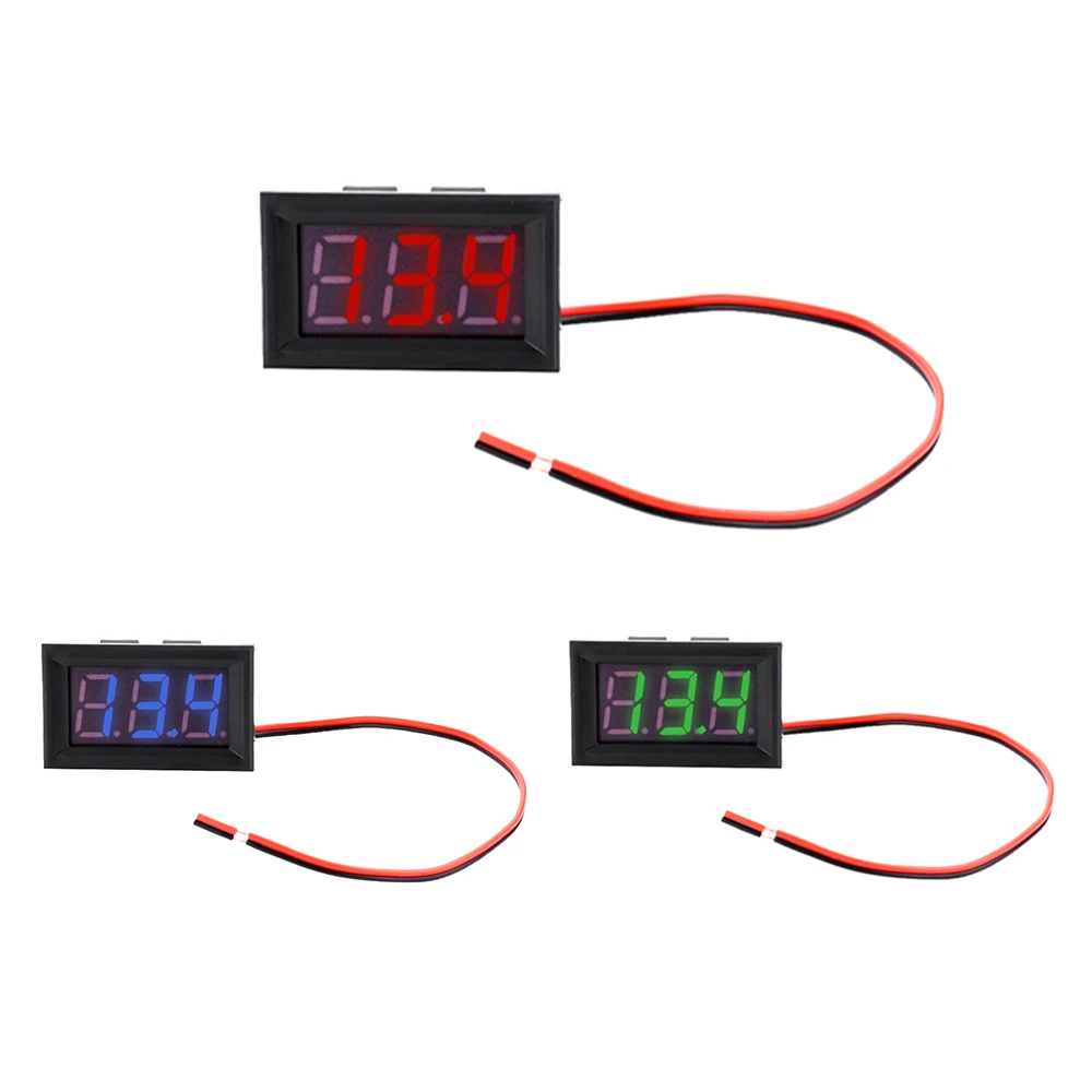 

Two-wire DC AC voltmeter head 0.56 inch LED digital voltmeter DC5-120V AC70-500V 3 bits with reverse connection protection