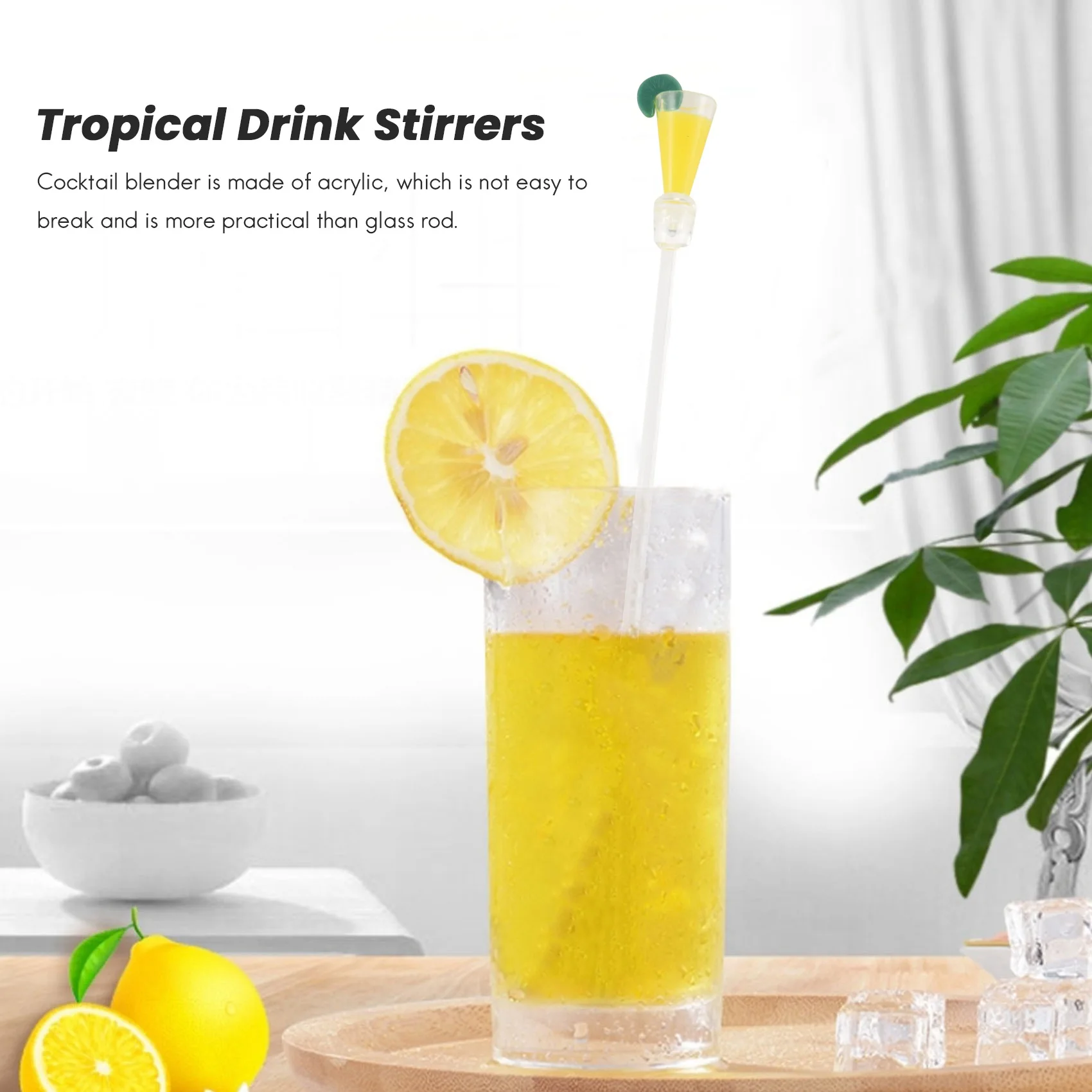 10pcs Cocktail Drinks Tropical Drink Stirrers Acrylic Cocktail Cute Cocktail