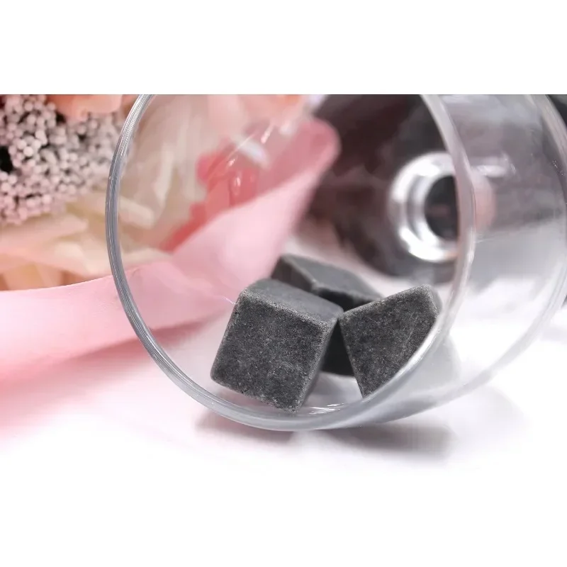 Natural Granite Whiskey Stones Sipping Ice Cube Whisky Stone Wine Rocks Cooler Wedding Gift Favor Christmas Bar Accessories whiskey stones