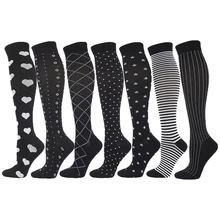 

New 1 Pairs Compression Socks Varicose Veins Socks For Men Women Outdoor Running Nylon Nursing Stockings Knee High Sports Socks