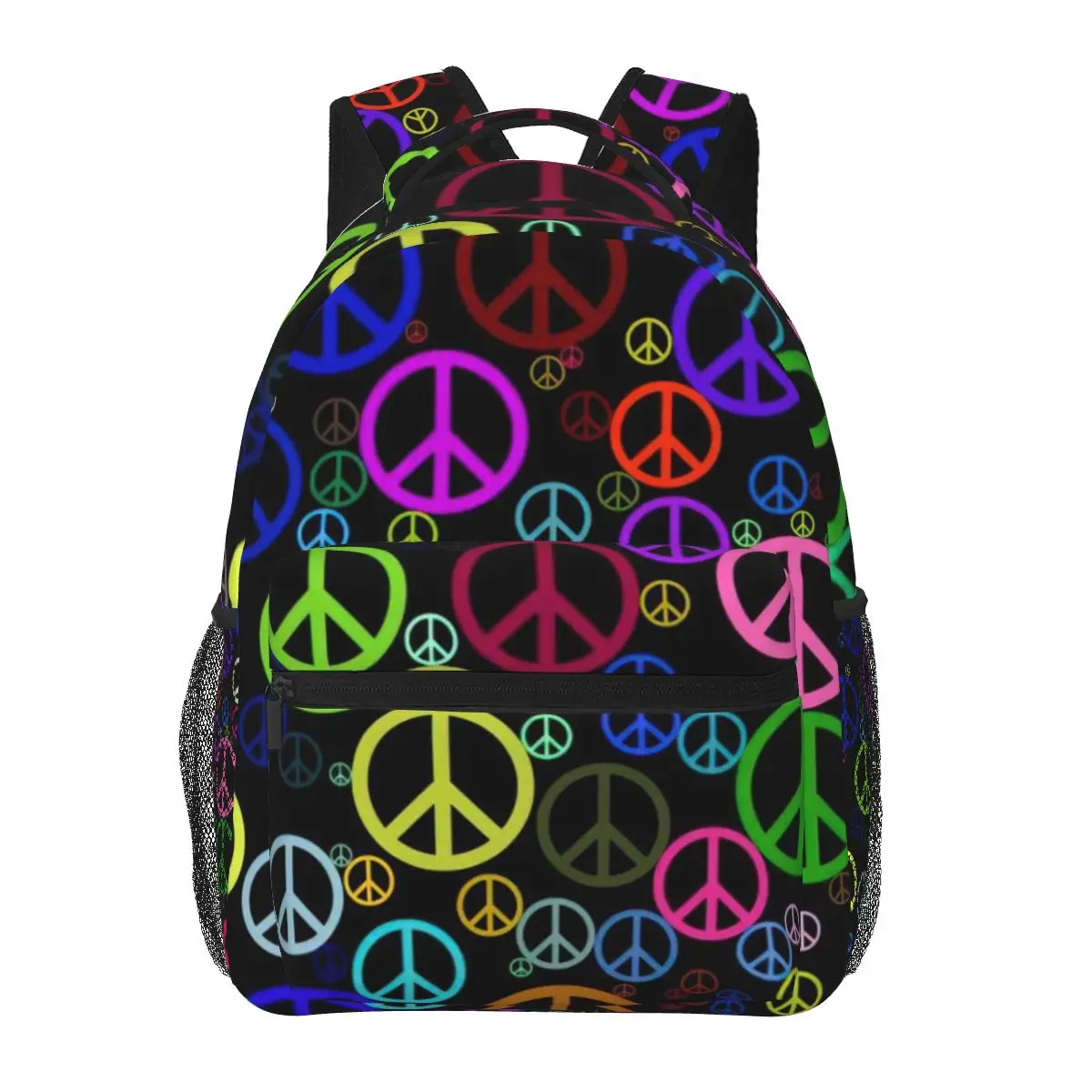 

Hippie Style Backpack for Girls Boys Travel Peace Signs RucksackBackpacks for Teenage school bag