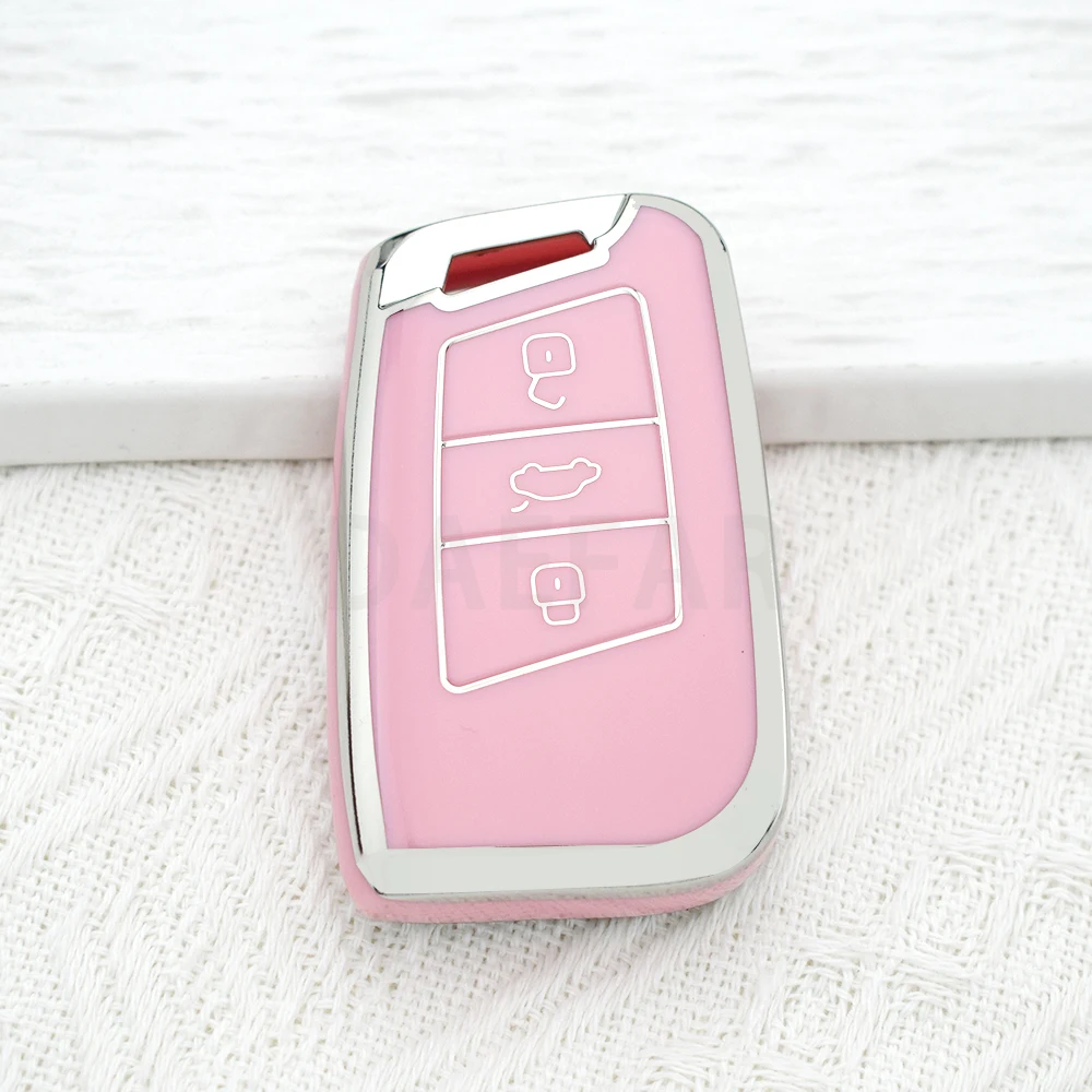 Pink TPU Car Key Case Cover with Enhanced Style and Protection