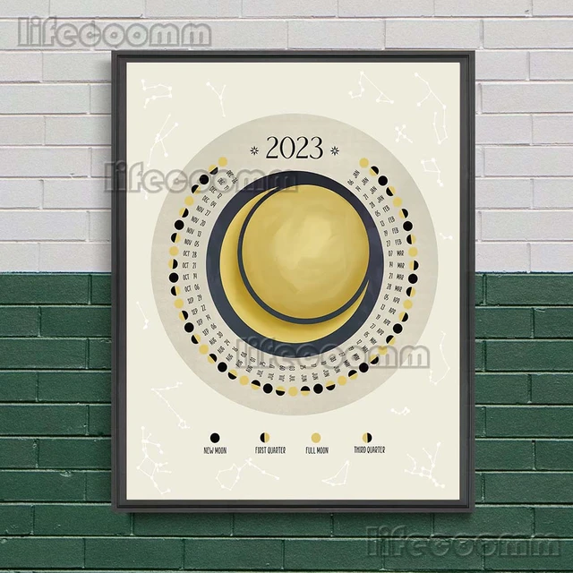 Poster Calendar 2023 Lunar | Moon Calendar 2023 Poster | Calendar 2023  Wheel Year - 2023 - Aliexpress
