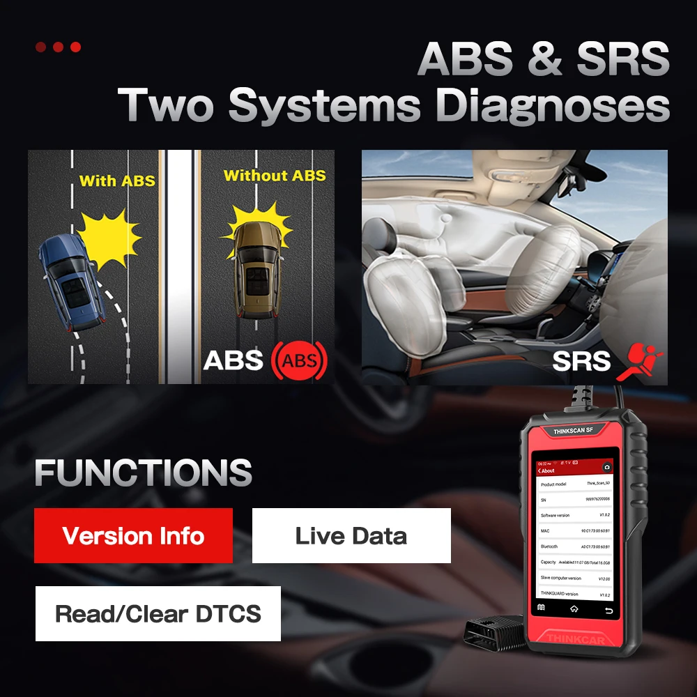 Thinksf100 OBD2スキャナーabs,エアバッグシステム,コードリーダー,オイルリセット,自動車用スキャナーpk cr619