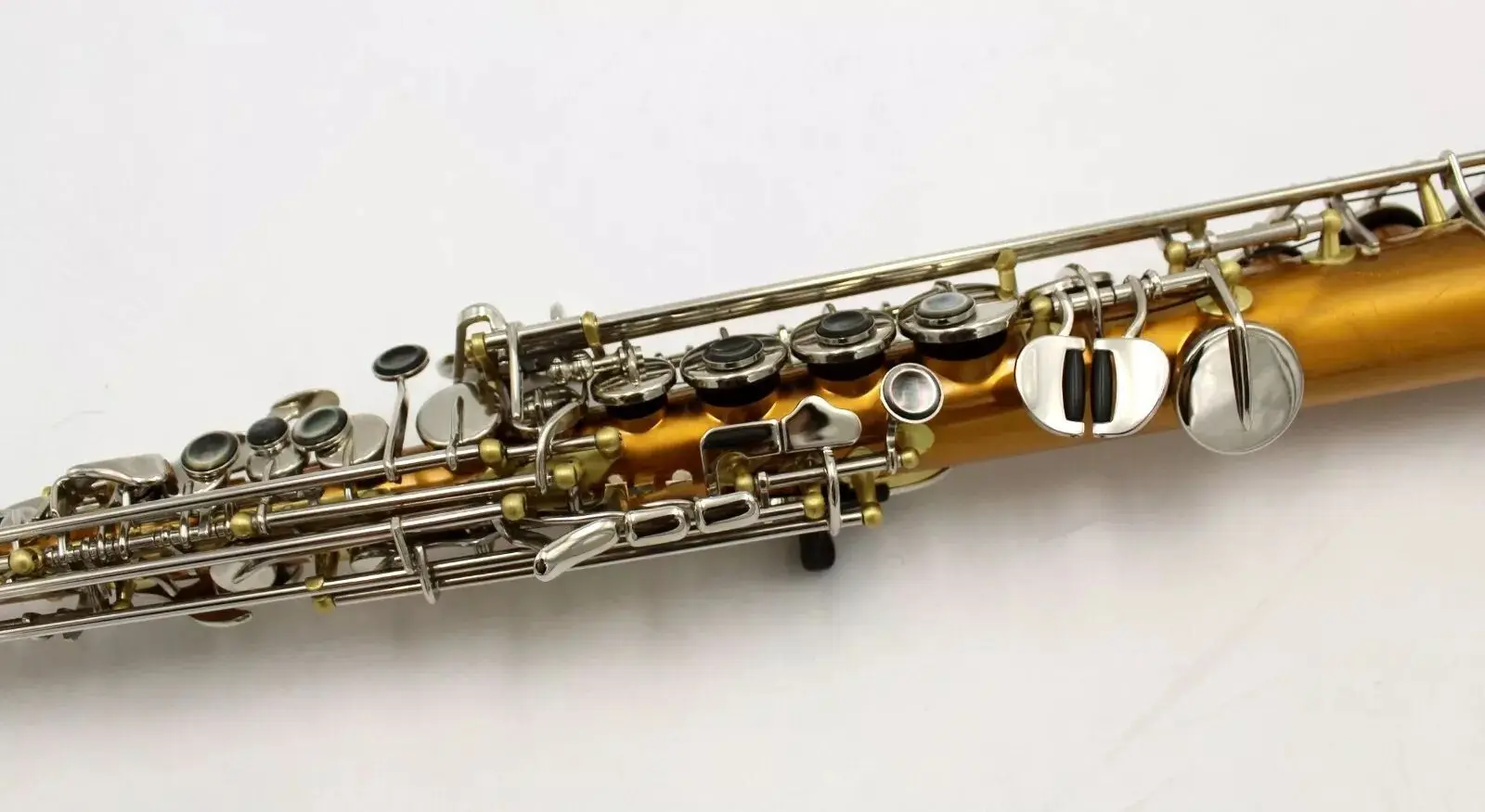 Eastern music pro dark gold lacquer copper straight saxophone soprano nickel key