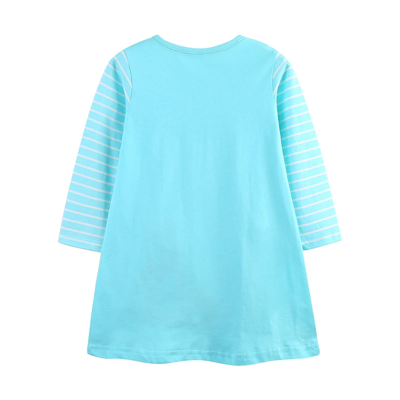 2025 Autumn Children's Clothing Kids Clothes Cotton Fall Baby Girls Long Sleeves Embroidery Cartoon Rabbits Dresses