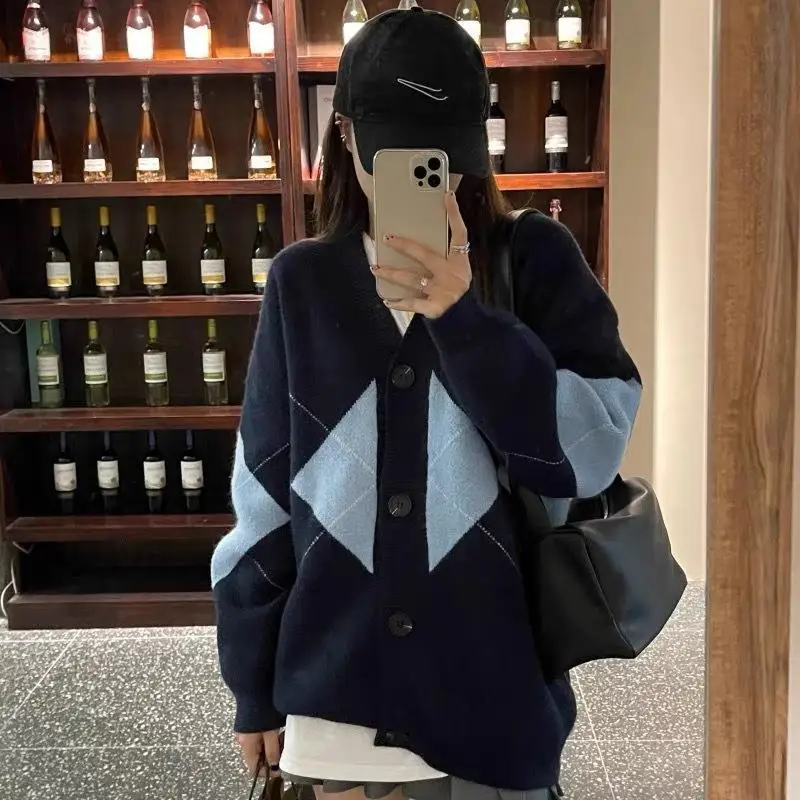 

Deeptown Vintage Sweater Women Korean Style Knitted Female Cardigan Harajuku Fashion Oversized Knitwear Aesthetic Kpop Autumn