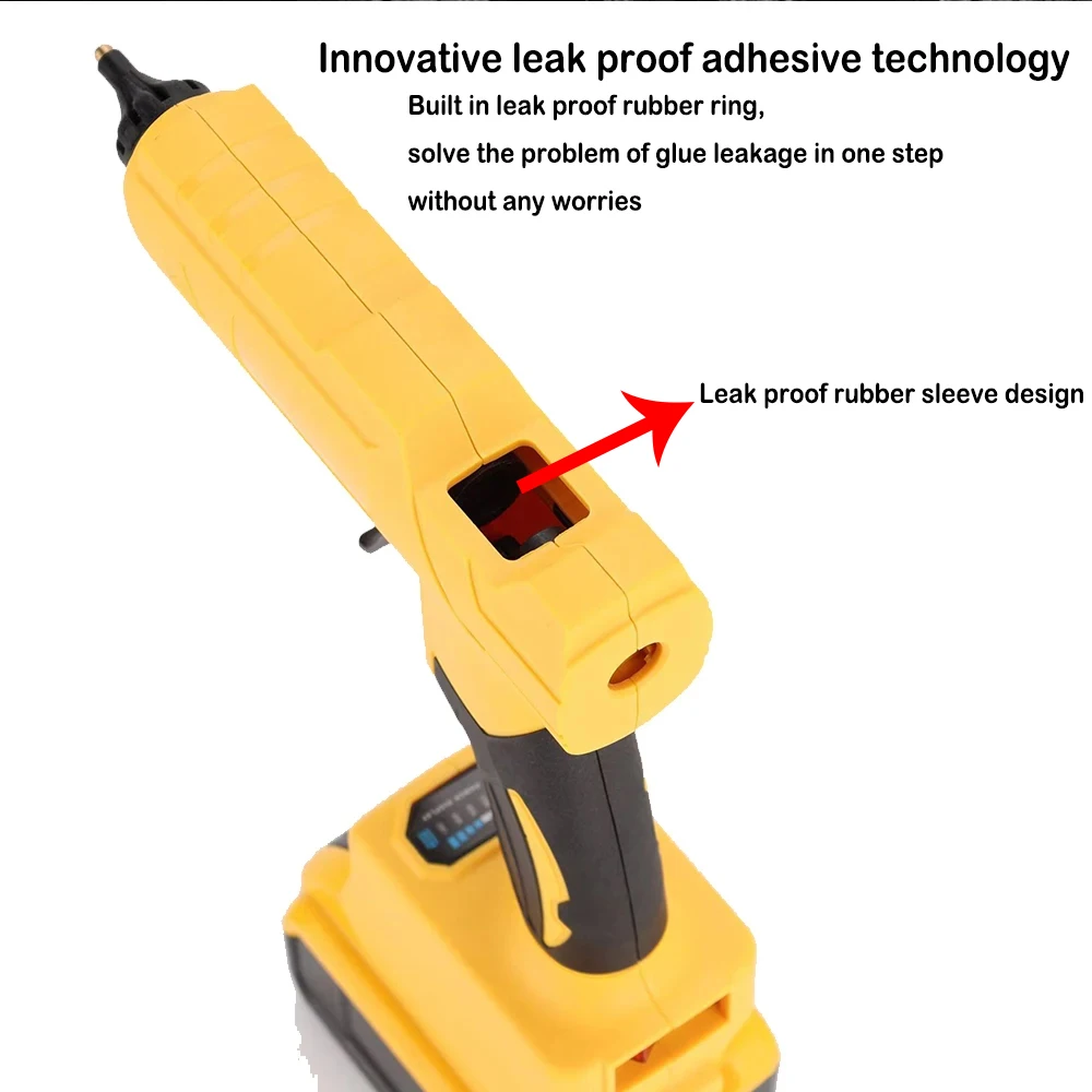 Electric Hot Melt Glue Gun for Dewalt 18V Battery Cordless Electric Glue Gun 11mm Glue Stick Hot Melt Welding Air Gun No Battery 2