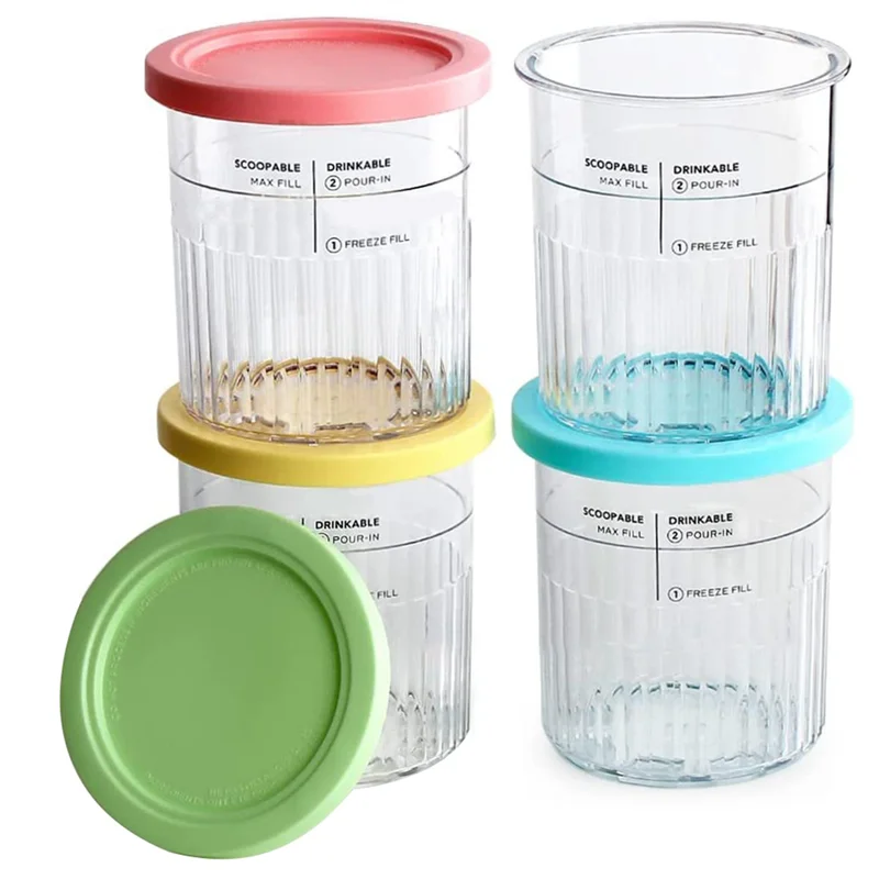 4PCS Ice Cream Pints and Lids for Ninja Creami NC500 NC501 Ice Cream Storage Containers Food Freezer ice cream containers