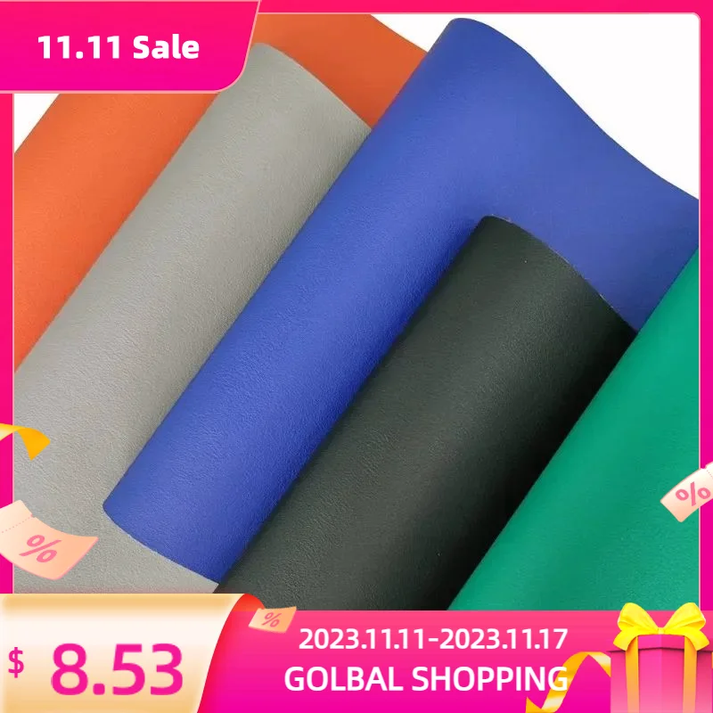 

30x135cm Solid Color Scrub Embossed Faux Leather Sythetic Fabric for Handbag Bows Bag Crafts Sofa DIY Sewing Material 0.7mm