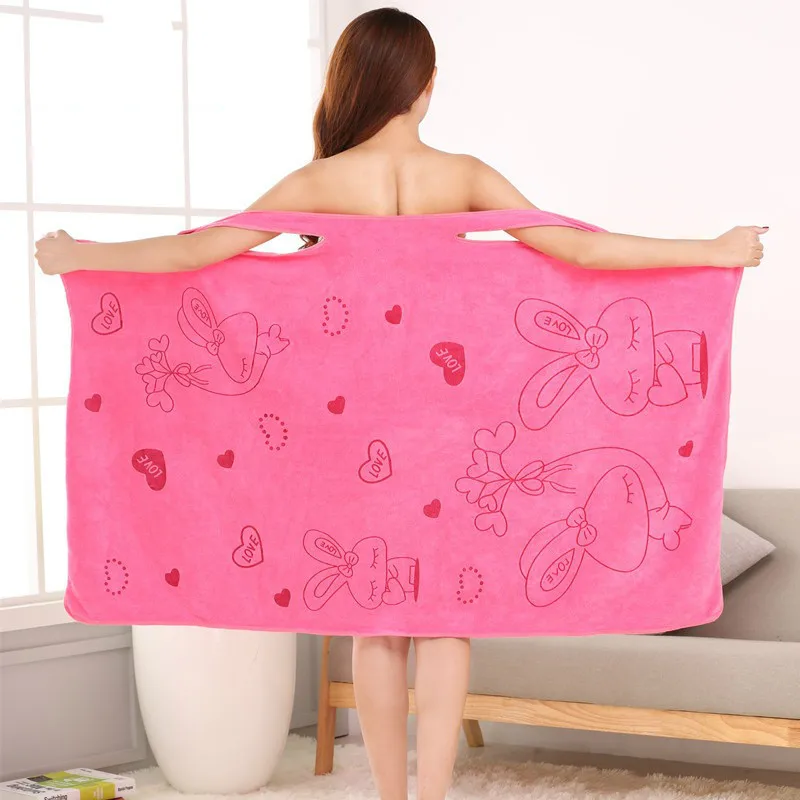 Wearable Bath Towel Superfine Fiber Bathroom Bathrobe Soft Absorbent Towel For Home Skin-Friendly Spa Beach Towels Home Textile bath towel microfiber towel