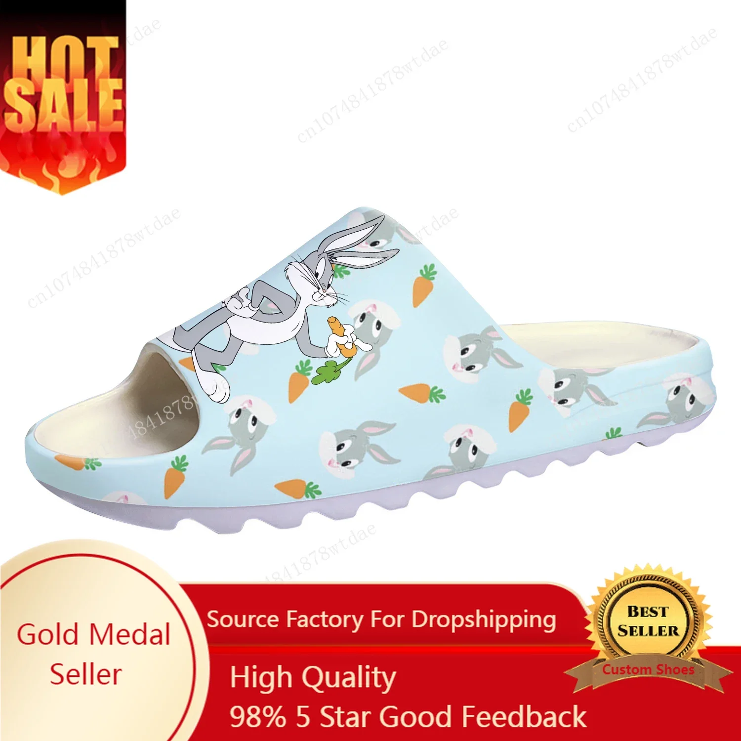 

B-Bugs Soft Sole Sllipers Mens Womens Teenager B-Bunny Home Clogs Classic Cartoon Step In Water Shoe On Shit Customize Sandals