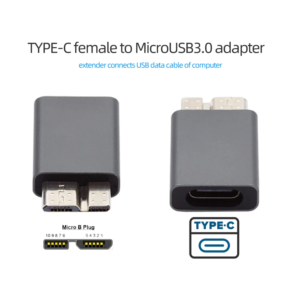 

Адаптер Xiwai Micro USB 10 Гбит/с, USB 3.1 Type C Женский к Micro USB 3,0 Мужской адаптер питания для передачи данных для ноутбука и настольного компьютера