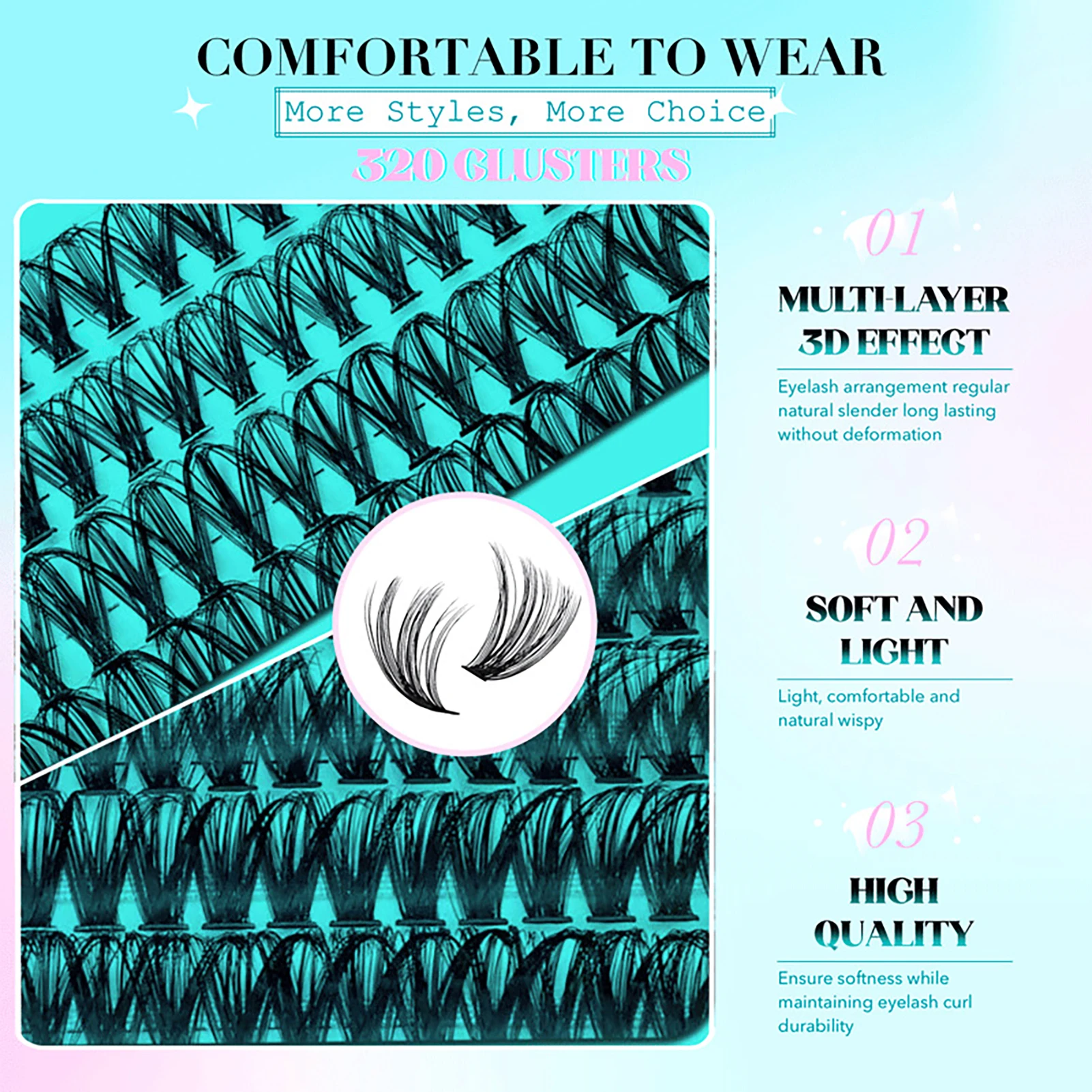 

Объемные Накладные ресницы, пушистые объемные мягкие длинные сегментированные накладные ресницы для красоты глаз, косплея, DIY Макияж