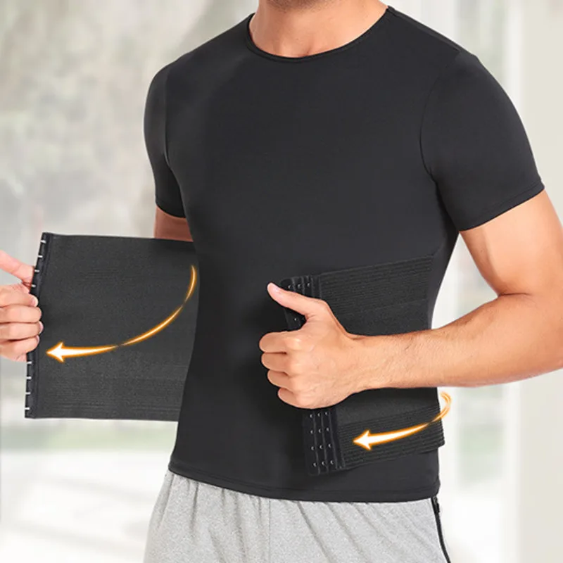 Men`s T-shirt Tight Fitting Body Shaper Slimming Vest Tight Tank Top  Compression Shirt Tummy Control Underwear Moobs Binder - AliExpress