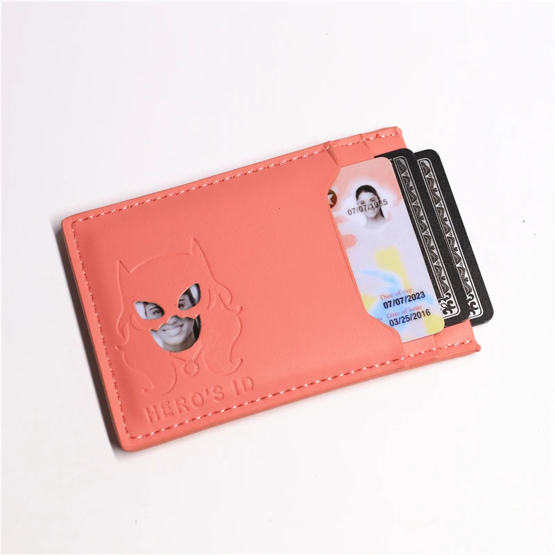 Hero Cartoon Cat PU Leather Slim Card Holder – Stylish ID Wallet