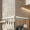 Aluminum Alloy Hooks Rack Wall Mounted Drill-free Kitchen Utensils Storage Row Hook Holder Bathroom Robe Towel Coat Hangers 5