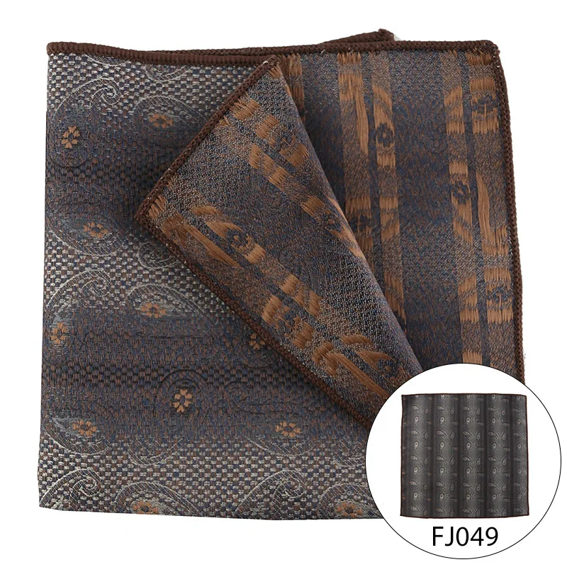 Pocket Square Silk Jacquard Woven Red Orange Handkerchief Fashion Men Suit Pocket Hanly Wedding Business Party Suit Set Handker