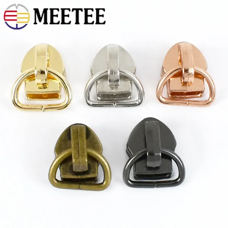 10/50Pcs D Ring 5# Zipper Sliders Pulls For Nylon Zips Tapes Repair Kit Zippers Head Replacement DIY Bag Sewing Accessories