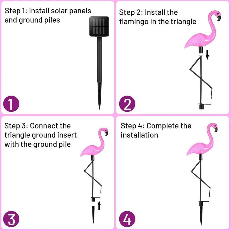 1/3PCS Flamingo Solar Light IP65 Waterproof LED Stake Light Landscape Ground Lamp For Outdoor Pathway Xmas Garden Decor solar lights garden light solar decoration light solar spot light