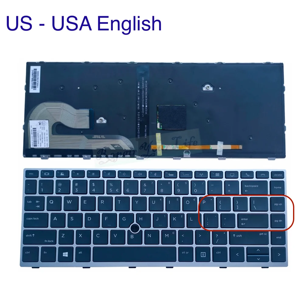 Teclado Retroiluminado para hp Elitebook Eua Brasil Espanhol Latim Novo 840 g5 846 g5 840 g6 745-g5-g6 L14379001 L14377-dh1 - Imagem 4