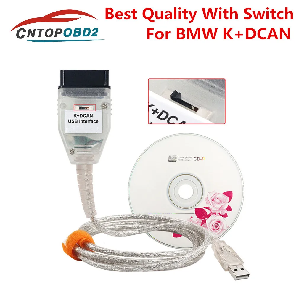 Cavo Diagnostico Auto K+DCAN OBD2 USB - Interfaccia Per BMW Serie 1, 3, 5, X1, X5, X6 (2004-2011) - Attivazione Funzioni Nascoste